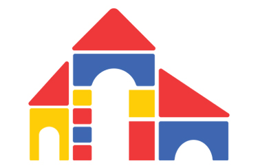 church building made of colored blocks